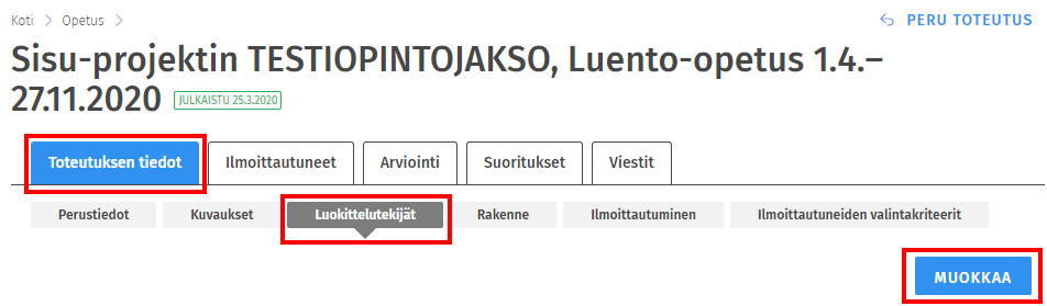 Luokittelutekijät