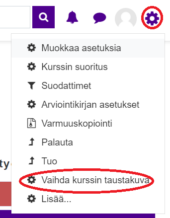 Vaihda kurssin taustakuva